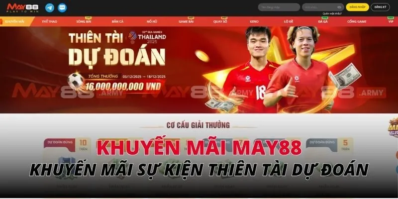 Khuyến mãi May88 từ sự kiện thiên tài dự đoán dành cho bóng thủ